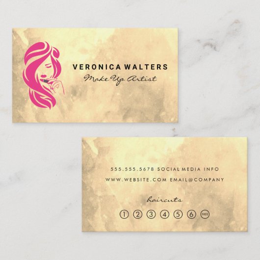 Schönheitslogo | Haare und Make-up Treuekarte (Vorne/Hinten)