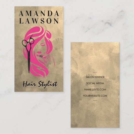 Schönheitslogo | Salonschere Visitenkarte (Vorne/Hinten)