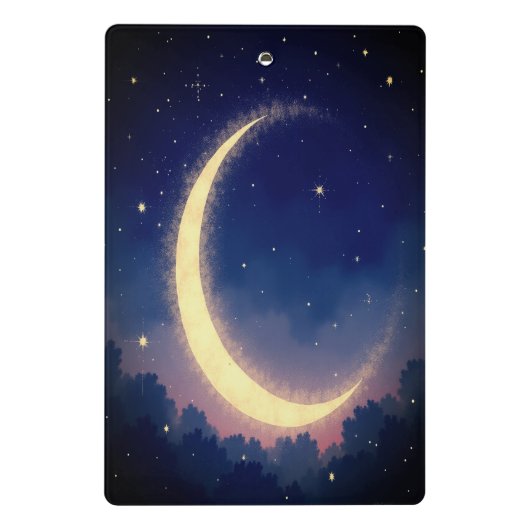 Schönheitsmädchen auf dem Mond Mini-Zwischenablage Mini Klemmbrett (Rückseite)