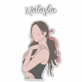 Schönheitsmädchen individuell anpassbar aufkleber (Vorderseite)