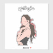 Schönheitsmädchen individuell anpassbar aufkleber (Blatt)