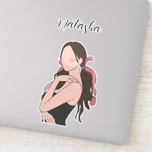 Schönheitsmädchen individuell anpassbar aufkleber (Detail)