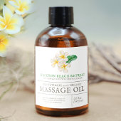 Schönheitsmassage Produkt plumeria frangipani Alkoholflaschenetikett