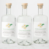 Schönheitsmassage Produkt plumeria frangipani Alkoholflaschenetikett (Flaschen)