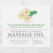 Schönheitsmassage Produkt plumeria frangipani Alkoholflaschenetikett (Einzelnes Label)