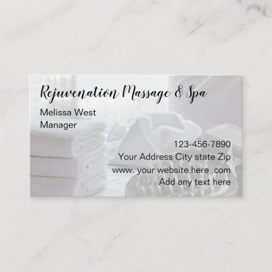 Schönheitsmassage und Wellness-Center Visitenkarte (Vorderseite)