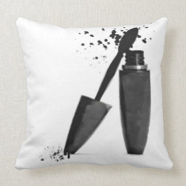 Schönheitsmode aus schwarz-weiß Mascara Kissen