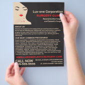 Schönheitsmodell, plastischer Chirurg, plastische  Flyer (Hand)