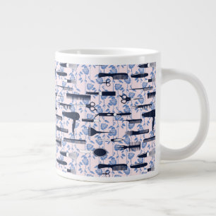Schönheitspflege Blaues Rose-Muster Jumbo-Tasse