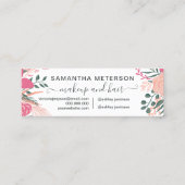 Schönheitspflege Rosa, tropische Blumenbestellung Mini Visitenkarte (Rückseite)