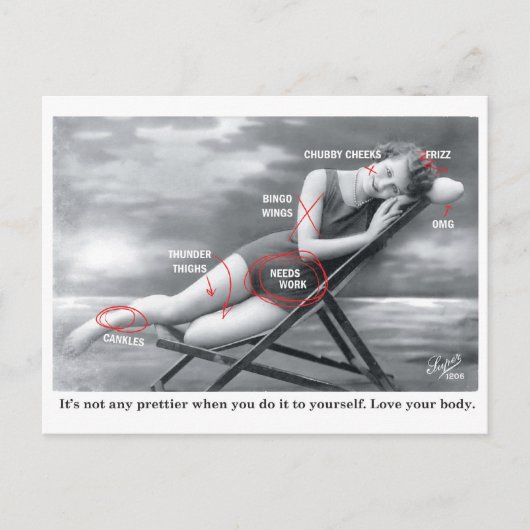 Schönheitspostkarte beim Baden Postkarte (Vorderseite)