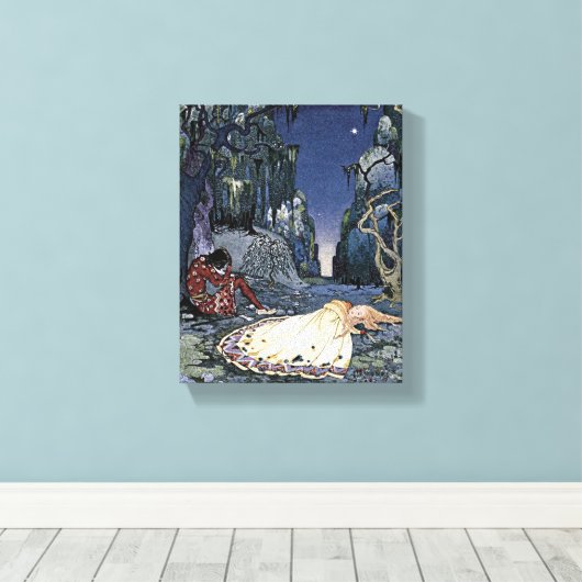 Schönheitsprinzessin Vintage Magie Romantik Leinwanddruck (Insitu (Holzboden))