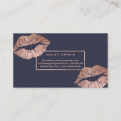 SchönheitsraumtypographielippenImitat-Rosengold Visitenkarte (Rückseite)