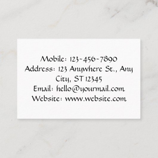 Schönheitsrosa Visitenkarte (Rückseite)