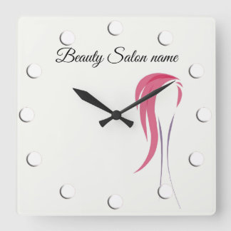 Schönheitssalon, anpassbar oder Make-up-Künstler Quadratische Wanduhr