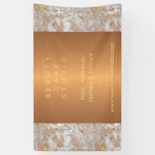 Schönheitssalon aus Goldglasur personalisiert Banner (Vertikal)