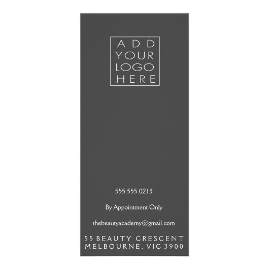 Schönheitssalon Beautician Menü Preisliste (Hinten)