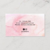 Schönheitssalon Blush Pink Aquarell Visitenkarte (Rückseite)