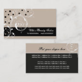 Schönheitssalon Blütenblatt schwarz, blass taupe Visitenkarte (Vorne/Hinten)