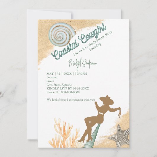 Schönheitssalon Cowgirl Einladung (Vorderseite)