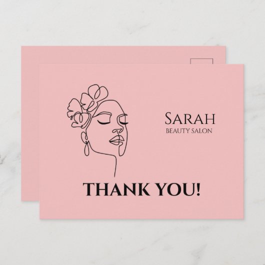 Schönheitssalon danke Postkarte (Vorne/Hinten)