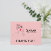 Schönheitssalon danke postkarte (Stehend Vorderseite)