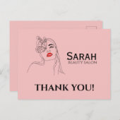 Schönheitssalon danke postkarte (Vorne/Hinten)