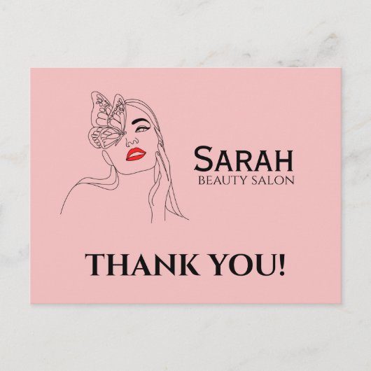 Schönheitssalon danke postkarte (Vorderseite)