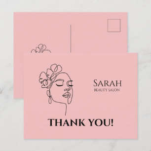 Schönheitssalon Dankeschön-Postkarte Postkarte