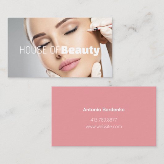 Schönheitssalon des Plastikchirurgen Visitenkarte (Vorne/Hinten)