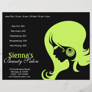 Schönheitssalon (Dunkelolive Green) Flyer
