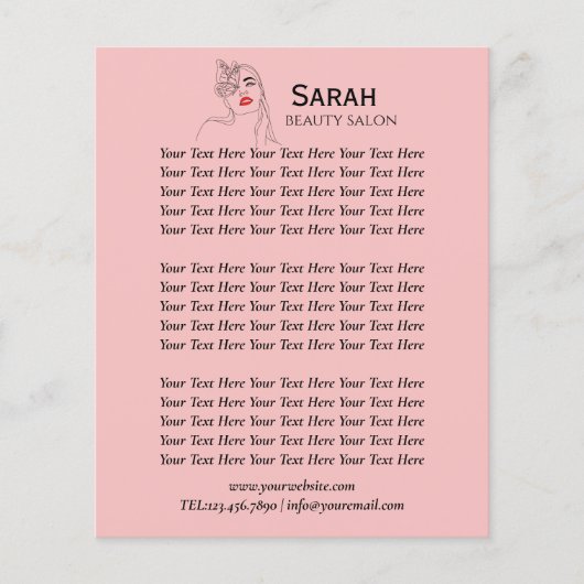 Schönheitssalon Flyer (Vorne)