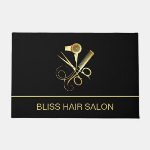 Schönheitssalon Friseur Custom Schwarz Fußmatte