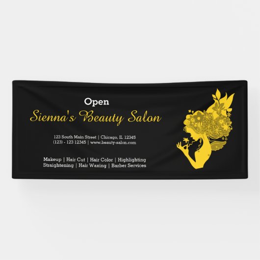 Schönheitssalon (gelb) * wählen Sie Hintergrundfar Banner (Horizontal)