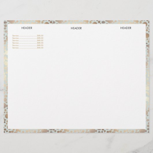 Schönheitssalon Gold Light Blue Circle Broschüre (Rückseite)