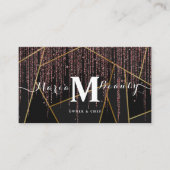 Schönheitssalon Hair Make Up Artist Rose Gold Schw Visitenkarte (Vorderseite)