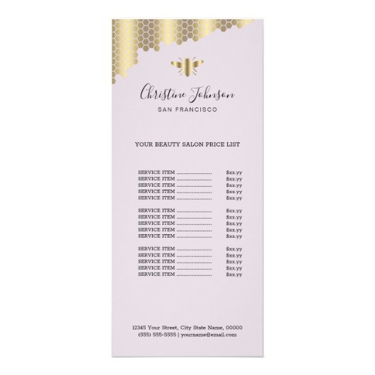 Schönheitssalon Imitate Goldfolie Werbekarte (Vorne)
