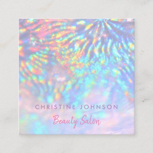 Schönheitssalon Imitate irisierender Effekt Quadratische Visitenkarte (Vorderseite)