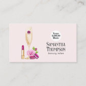 Schönheitssalon in Rosa und Rosa Visitenkarte (Vorderseite)