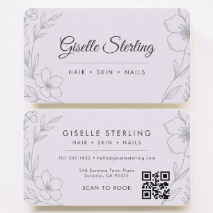 Schönheitssalon Lila QR-Code Professional Visitenkarte