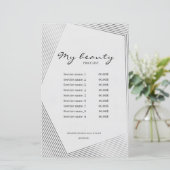 Schönheitssalon Linien Rahmen Preisliste (Stehend Vorderseite)