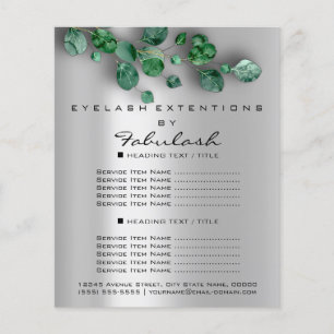 Schönheitssalon Make-up Silber Woodland Eukalyptus Flyer