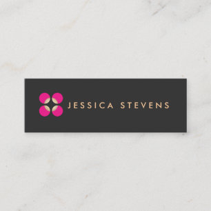 Schönheitssalon, Makeup Artist, rosa Logo, schwarz Mini Visitenkarte