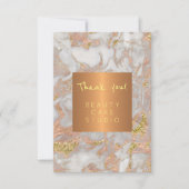 Schönheitssalon Metall Kupfergraue Marmor vielen D Dankeskarte (Vorderseite)