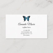 Schönheitssalon mit Blauer Schmetterling Visitenkarte (Rückseite)