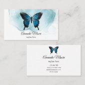 Schönheitssalon mit Blauer Schmetterling Visitenkarte (Vorne/Hinten)