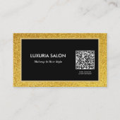 Schönheitssalon mit edlem Glitzer | QR Code Visitenkarte (Vorderseite)