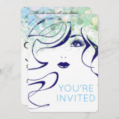 Schönheitssalon mit glattem Haar Einladung (Vorne/Hinten)