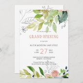 Schönheitssalon mit Grünpflanzen und elegantem Amb Einladung (Vorne/Hinten)