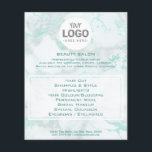 Schönheitssalon mit Ihrem Logo auf aquamarinem Mar Flyer<br><div class="desc">Schönheitssalon beruflicher Make-up-Künstler Flyer</div>